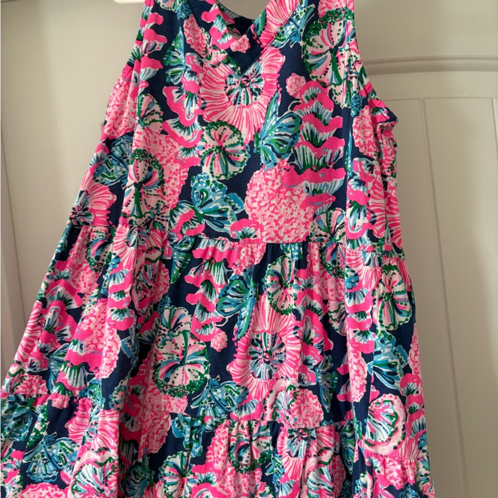 Lilly Pulitzer girls Vibrant Pink and Blue Floral Dress